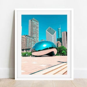 Chicago Bean, Cloud Gate, Chicago Photography, Chicago Landmark, Chicago Wall Art, Chicago Prints, Large Art Print, Millennium Park Art