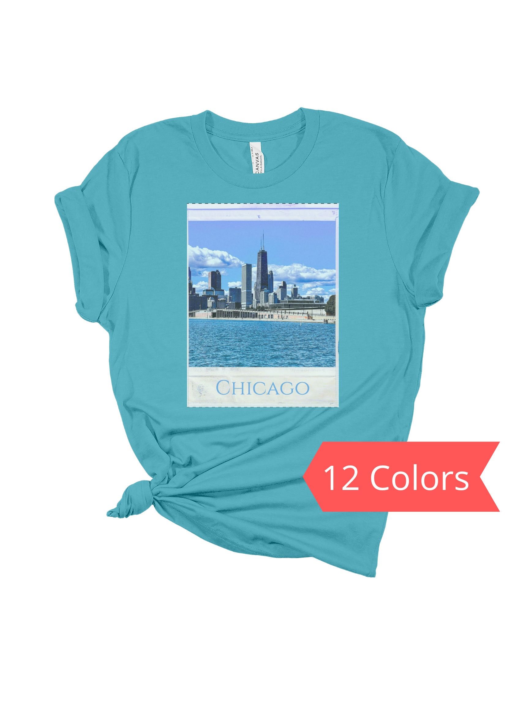 Chicago Skyline Newspaper Photo Tshirt, Chicago Tshirts, Chicago