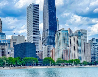 Chicago Photography, John Hancock Building, Chicago Skyline Photo, Chicago Wall Art, Chicago Prints, Lake Michigan Poster, Chicago Gift