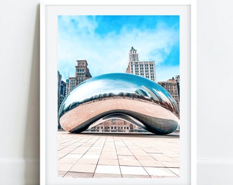Chicago Bean Photo, Cloud Gate Print, Chicago Landmark Art, Chicago Photography, Chicago Wall Art, Chicago Prints, Chicago Photo, Gift