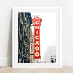 Chicago Theater Sign, State Street, Chicago Photography, Wall Art Prints, Urban Photograph, Chicago Landmark, Chicago Wall Art, Chicago Art