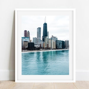 Chicago Skyline Wall Art, John Hancock Print, Lake Michigan Photo, Chicago Photography, Chicago Wall Art, Chicago Prints, Chicago Reflection