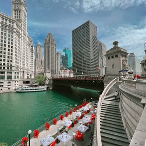Chicago Photo, Chicago Riverwalk Art, Chicago River Print,Wrigley Building, Chicago Photography,Chicago Wall Art,Chicago Prints,Chicago Gift