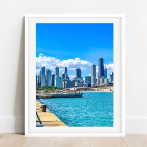 Chicago Navy Pier Photo, Chicago Photography, John Hancock Building, Chicago Skyline, Chicago Wall Art, Chicago Prints, Lake Michigan Print