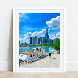 Navy Pier Skyline Wall Art, Chicago Photography, Chicago Skyline, Architecture Urban Decor Chicago, Chicago Wall Art, Chicago Prints