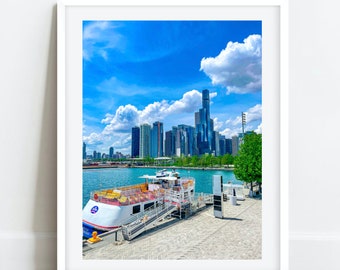 Navy Pier Skyline Wall Art, Chicago Fotografie, Chicago Skyline, Architectuur Urban Decor Chicago, Chicago Wall Art, Chicago Prints