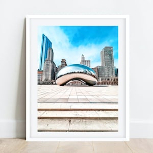 Chicago Bean Print, Cloud Gate Photo, Chicago Landmark, Chicago Photography, Chicago Wall Art, Chicago Prints, Chicago Photo, Chicago Gift