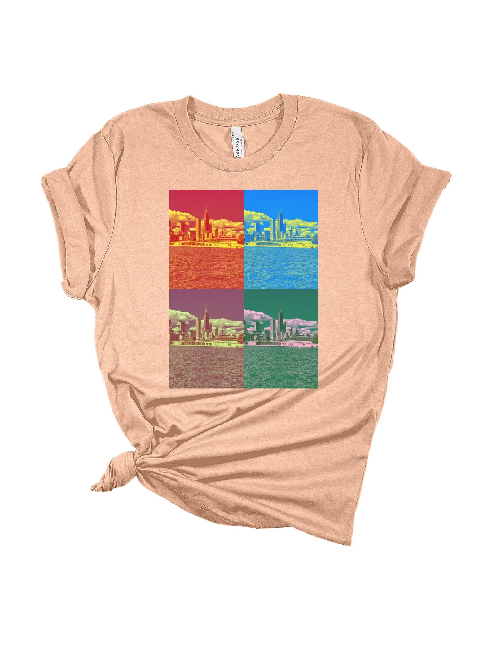 Chicago Skyline Grid Photo Tshirt Chicago Tshirts Chicago Etsy