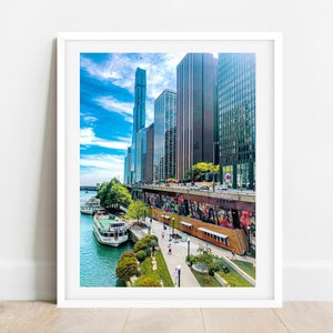 Chicago Fotografie, Chicago Riverwalk, Chicago River Foto, Chicago Wall Art, Chicago Prints, Reisefotografie, Großer Kunstdruck