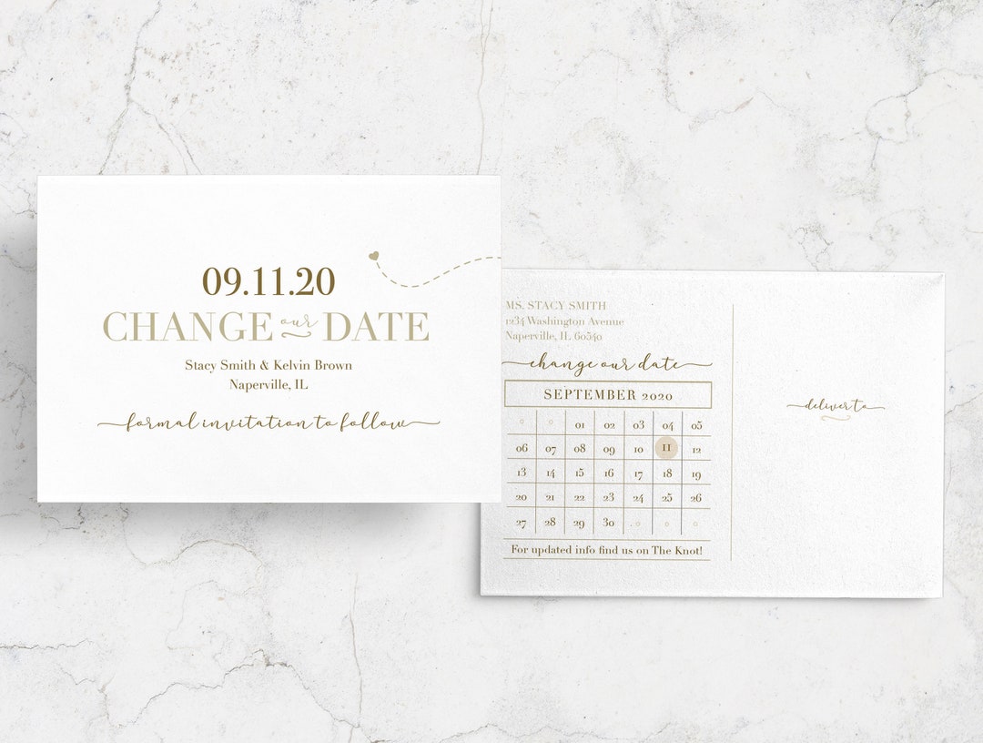 Romantic Classic Calendar Change Our Date Postcard Customizable ...