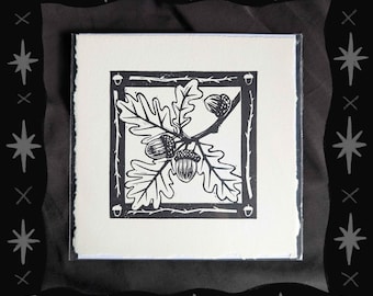 Bellota - Grabado en linóleo