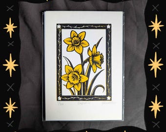 Daffodil Lino Print - Limited Edition of 20