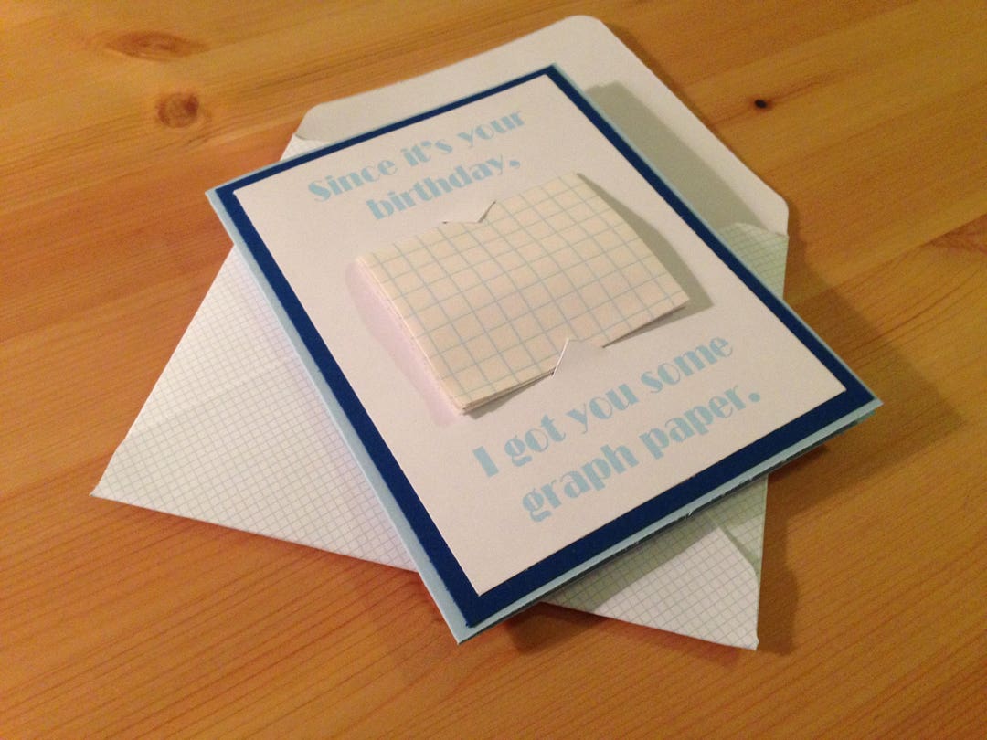 Graph Photo Cards Math Birthday Card - Graph Paper Birthday Card - Maths Birthday Card ...