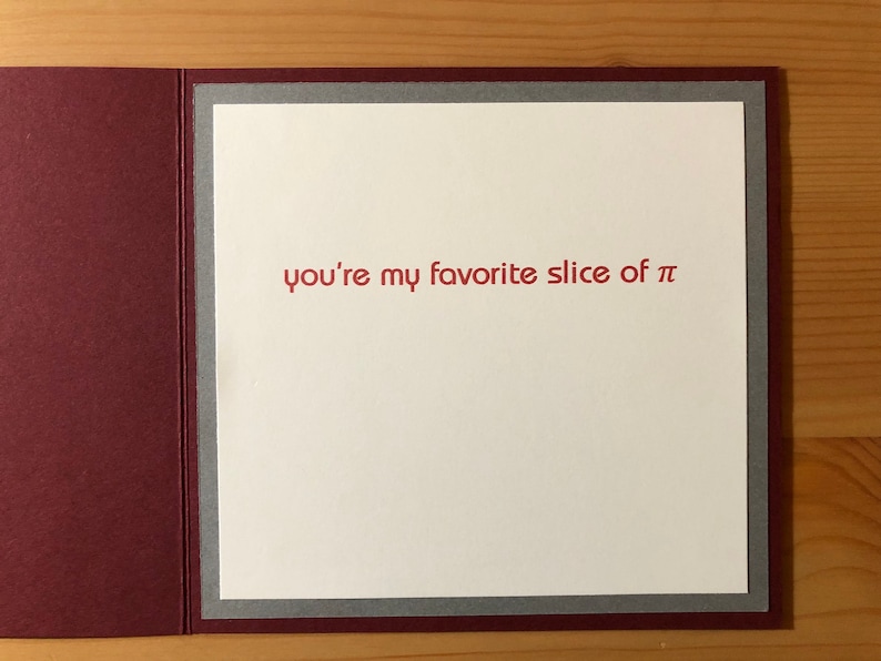 Math Valentine's Card - Math Anniversary Card - Pi Card - Pi Day Card ...