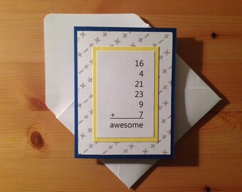 Teacher Appreciation Card - When you add it all up you're awesome! - Maths Birthday Card - Math Teacher Card - Maths Teacher Card