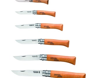 OPINEL Carbon steel pocket knives - Virobloc safety collar lock system - beech handle - No 6/7/8/9/10/12