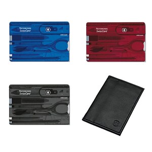 Victorinox Swiss Card con custodia - set di manicure tascabile - Strumento tascabile Multifunzione Swisscard