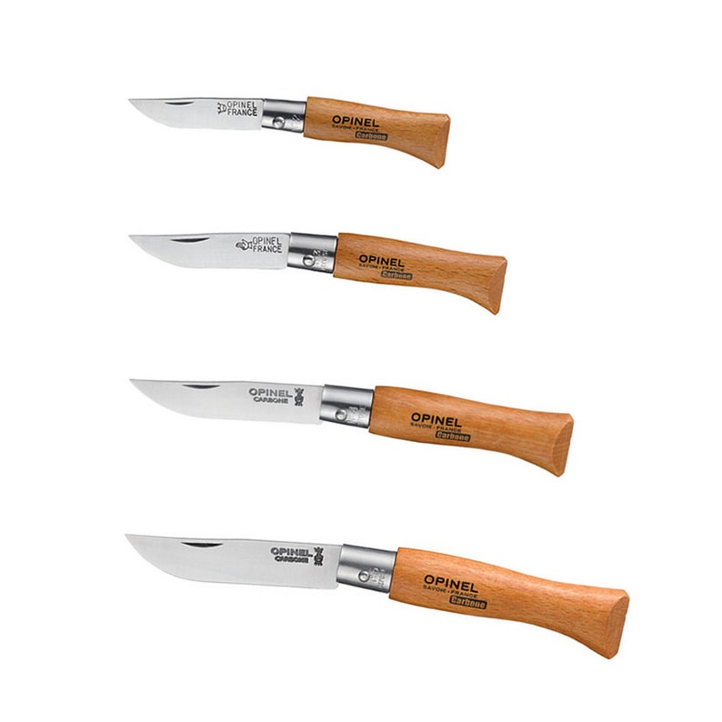 OPINEL Carbon Steel Pocket Knives Beech Handle Mini Sized Etsy
