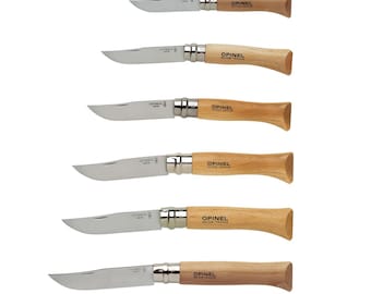 OPINEL Stainless Steel Pocket Knives Virobloc Safety Collar Lock System  Beech Handle No 6/7/8/9/10/12 