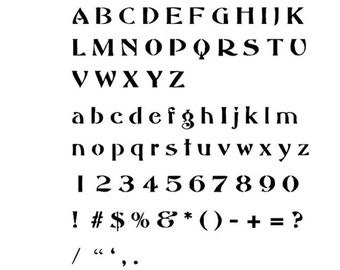 STENCILS Crafts Templates Scrapbooking Card Making Lettering Painting  ABBOTT OLD Style Alphabet Stencil - A4 Mylar