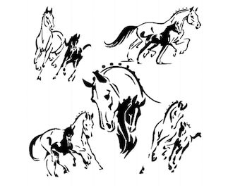 STENCILS Crafts Templates Scrapbooking Multi Stencil - HORSES Mare & Foal 190 A4 Mylar