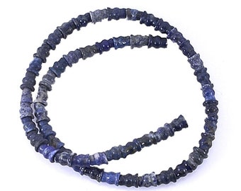 LAPIS LAZULI Natural Gemstone BEADS strand - vase  54pcs - 8 x 6mm jewellery crafts