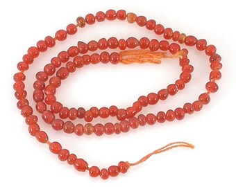 GLASS ROLLER / ROUND Shape Spacer Beads -  16 inch strand- Orange - 4.5mm - 100 pcs - jewellery jewelry crafts