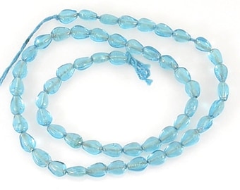 SKY BLUE TOPAZ  glass Beads 16 inch strand - Teardrop - 6.5 x 5mm to 7 x 5.5mm - 54 pcs - jewellery jewelry crafts