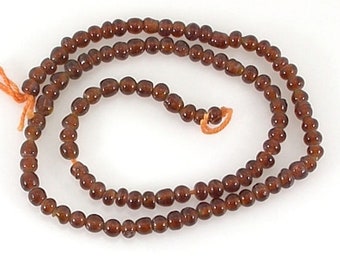 GLASS ROUND Spacer Beads -  15 inch strand - Imperial Topaz -  Brown - 4.5mm - 120 pcs - jewellery jewelry crafts
