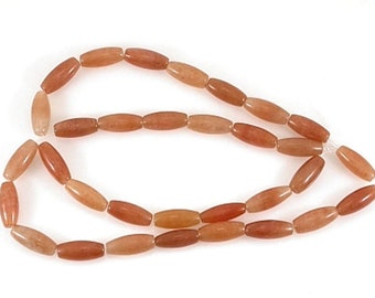 RED AVENTURINE  natural Gemstone BEADS 16" strand - Oval -  32pcs -12 x 5mm jewellery crafts