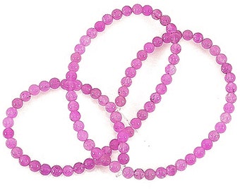 FUCHSIA Pink QUARTZ  Gemstone BEADS 15" strand - Round -  approx 100pcs -4mm jewellery crafts