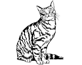 Stencils Crafts Templates Scrapbooking CAT STENCIL 2b - A4 Mylar