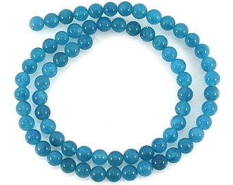 AQUA Blue QUARTZ  Gemstone BEADS 15" strand - Round -  70pcs -6mm jewellery crafts