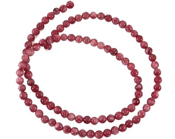 RED QUARTZITE Gemstone BEADS 15" strand - Round - 100pcs -4mm jewellery crafts