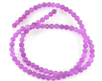 PLUM Purple  QUARTZ Gemstone BEADS 15" strand - Round - 100pcs -4mm jewellery crafts