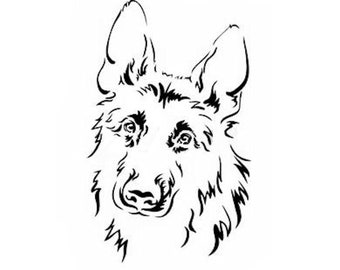 Stencils Crafts Templates Scrapbooking GERMAN SHEPHERD Dog 2b STENCIL - A4 Mylar