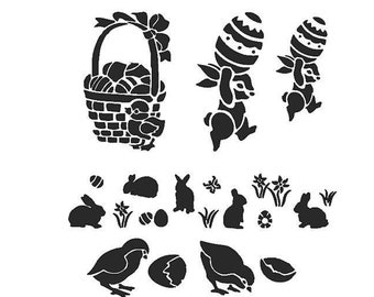 STENCILS & Crafts Card Making Fabric Painting Home Decorating EASTER  STENCIL -  A4 127 micron Mylar 5mm