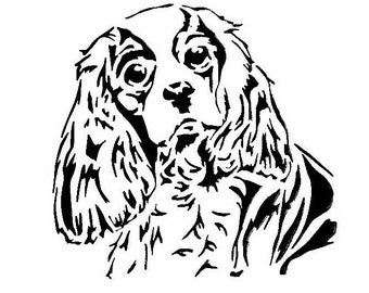 Stencils Crafts Templates Scrapbooking SPANIEL Dog STENCIL - A4 Mylar