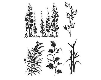 STENCILS Crafts Templates Scrapbooking Card Making  Painting FLORAL STENCIL - 5 A4 Mylar