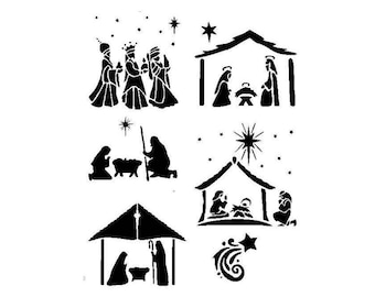 Stencils Craft Templates Scrapbooking Card Making CHRISTMAS NATIVITY STENCIL - 4 - A4 Mylar