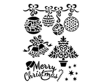 STENCILS Crafts Templates Scrapbooking Card Making Decorating CHRISTMAS STENCIL - 6 - A4 Mylar