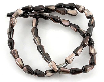 BEADS Mother of Pearl Teardrops strand 15.5" Golden Brown