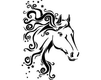 Stencils & Crafts Templates Card Making Fabric Painting Home Decor HORSE HEAD STENCIL - 176 A4 127 micron Mylar 5mm