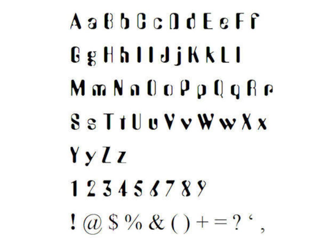 Stencils Crafts Templates Scrapbooking ART DECO Alphabet STENCIL A4