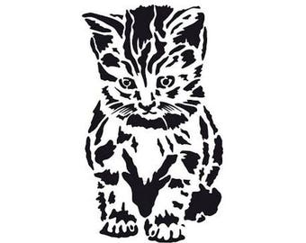 Stencils Crafts Templates Scrapbooking CAT KITTEN STENCIL - A4 Mylar