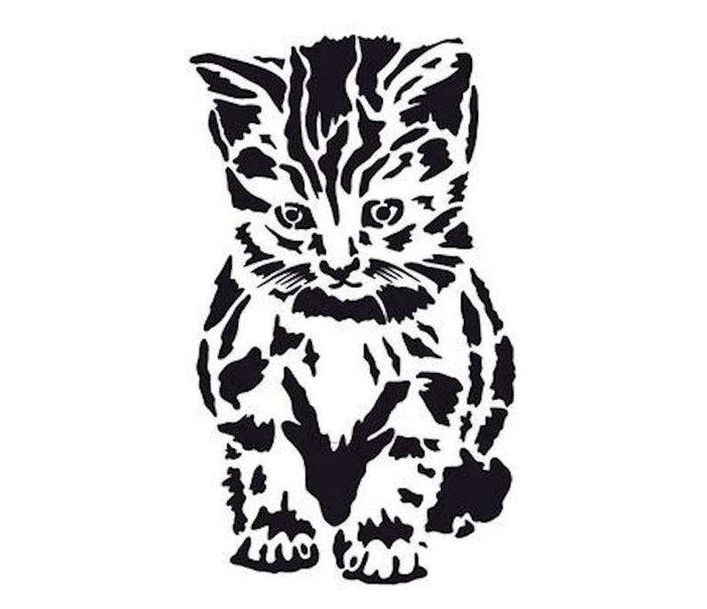 Stencils Crafts Templates Scrapbooking CAT KITTEN STENCIL - A4 Mylar ...