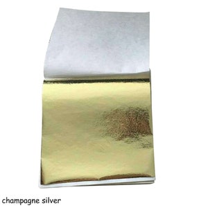 GILDING - Metal Leaf (Champagne Silver) Bladgoud 9 x 9cm - 10 x enkele vellen voor kunstambachten (niet eetbaar)