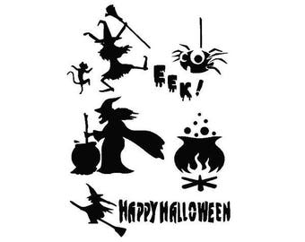 Stencils Crafts Templates Scrapbooking Card Making Fabric Painting Home Decorating HALLOWEEN STENCIL - 1b - A4 Mylar