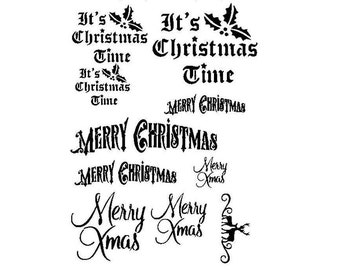 STENCILS CraftsTemplates Scrapbooking CHRISTMAS STENCIL - 1 - A4 Mylar