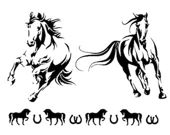 STENCILS Crafts Templates Scrapbooking Multi Stencil - HORSES 184 A4 Mylar